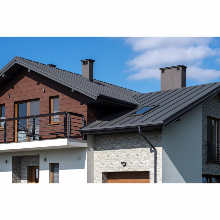 Stehfalz-Dachpaneel PD510 S Anthrazit mit Prägung, Nanowelle und verdeckter Verschraubung