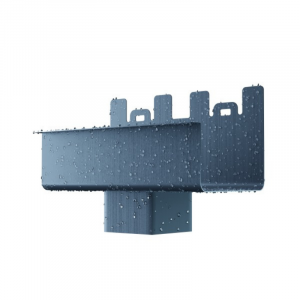 Quadratischer Ablaufstutzen NIAGARA – Verbindung zwischen Kastenrinne und eckigem Fallrohr aus Polyurethan-beschichtetem Stahl