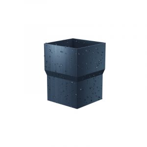 Muffe Quadratisch NIAGARA – robustes Verbindungselement für das Kastenrinnensystem, verbindet Rinnen- und Fallrohre zuverlässig, aus verzinktem Stahl mit Polyurethan-Beschichtung.