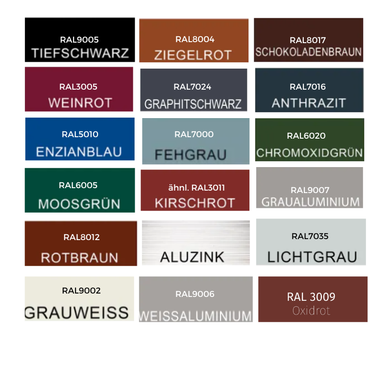 RAL Farben Ortgang Stehfalz