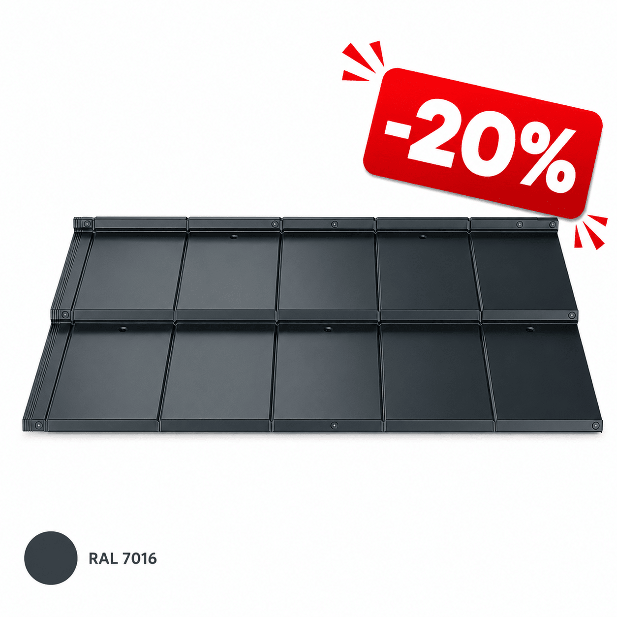 Garda Dachpfannenprofil in RAL 7016 Anthrazit mit 20 % Rabatt