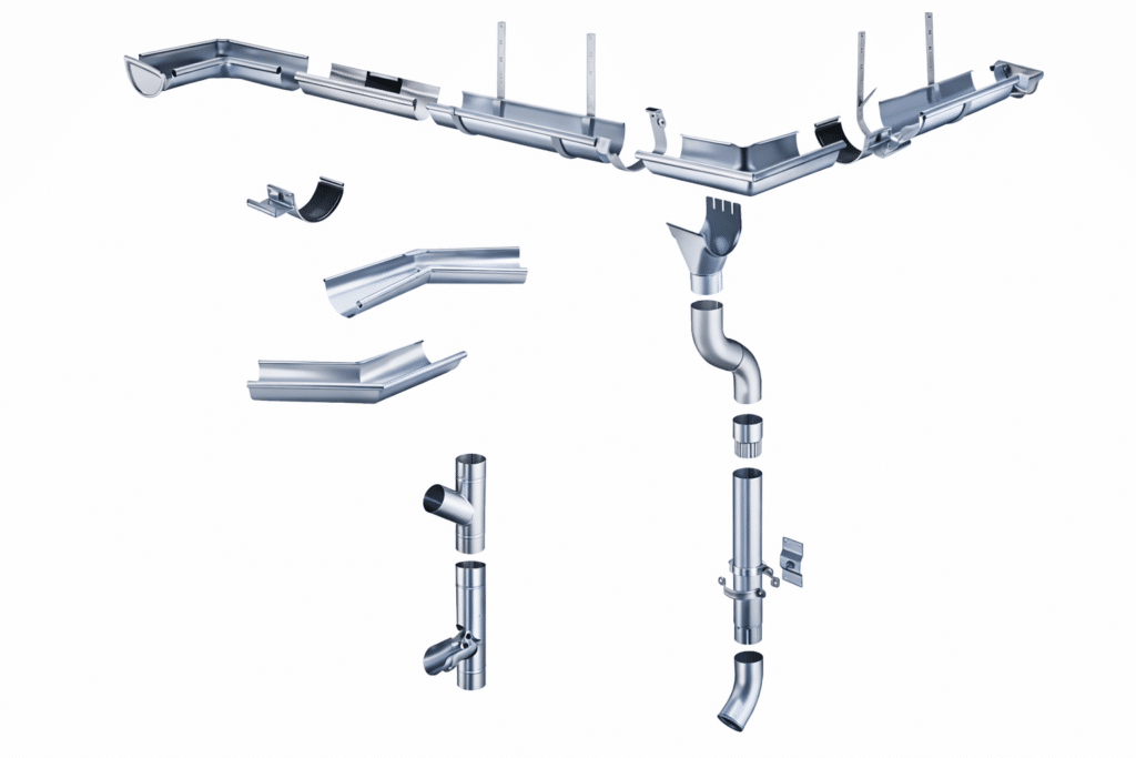 Regenrinne mit Fallrohr und Zubehör – Montageanleitung für Hausbesitzer