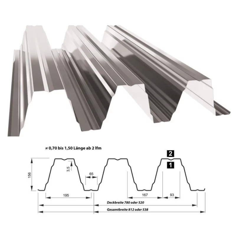 Trapezbleche-TP160-Maassbleche